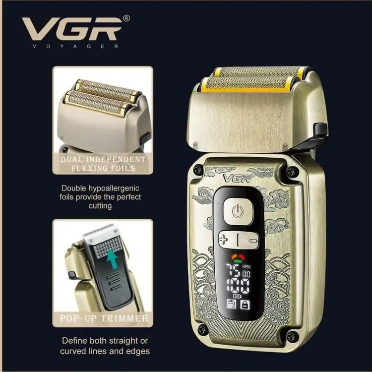 ماشین اصلاح وی جی آر مدل V642 با تیغه سرامیک و ضد آب