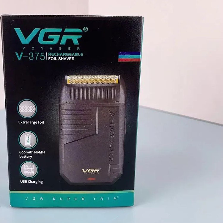 ماشین اصلاح وی جی آر مدل V-375 با تکنولوژی برش مستقیم و تیغه استیل ضد زنگ