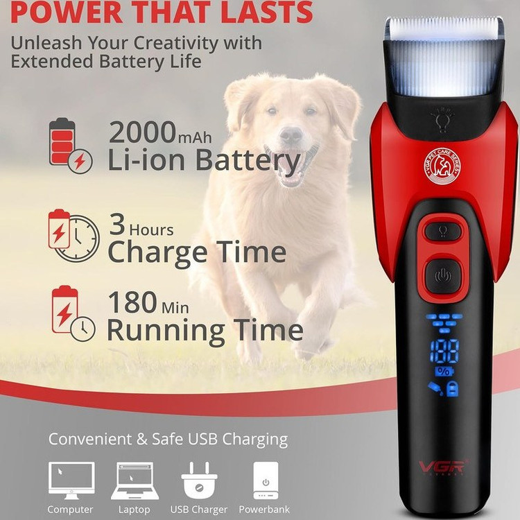 ماشین اصلاح وی جی آر مدل VGR-208 با تیغه سرامیکی و برش مستقیم